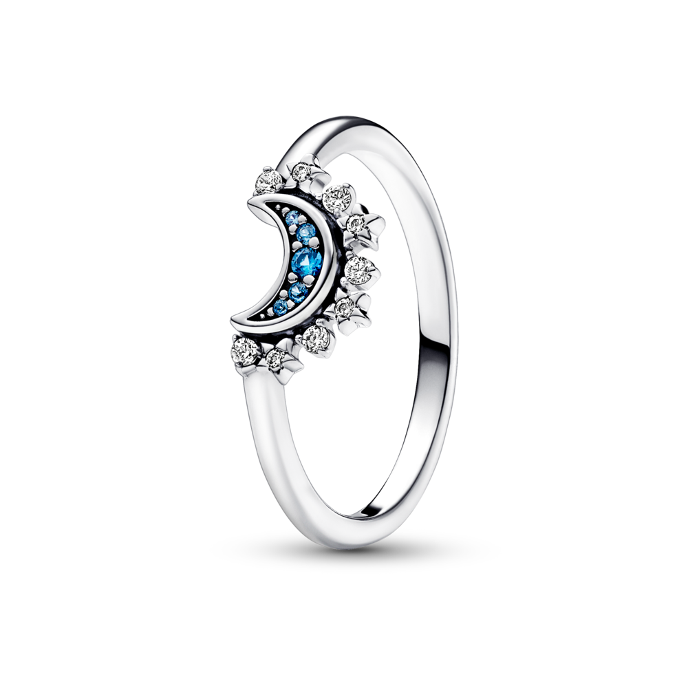 Himmelblauer funkelnder Mondring
