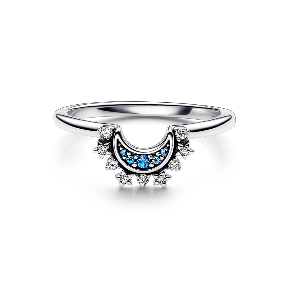 Himmelblauer funkelnder Mondring