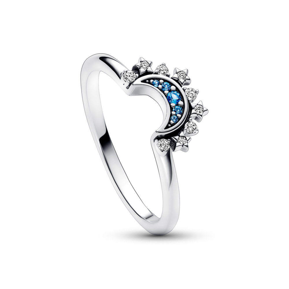 Himmelblauer funkelnder Mondring