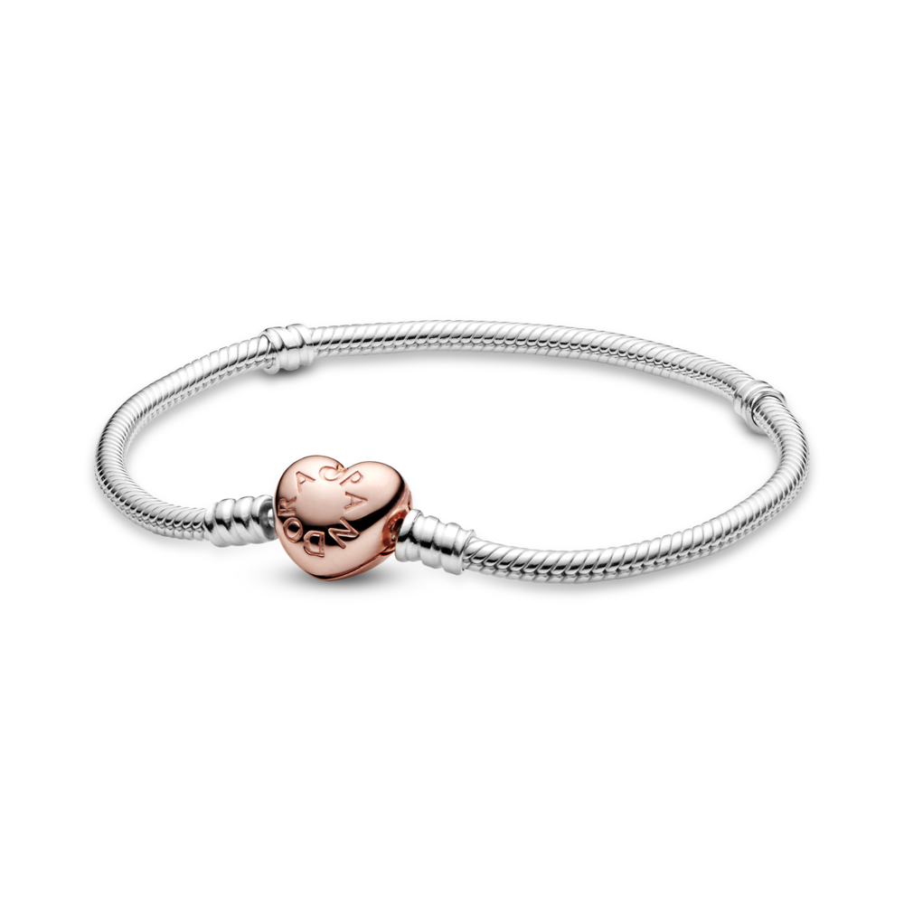 Saroch Moments snake link bracelet with heart clasp