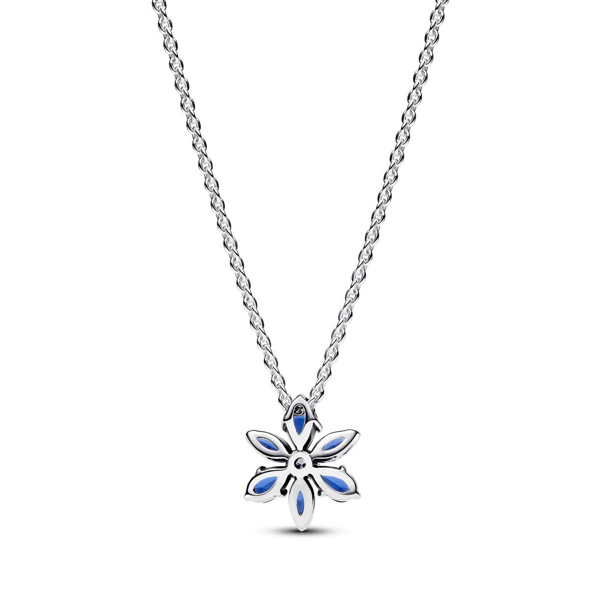 Pandora necklace silver with blue and white zirconia 392387C02
