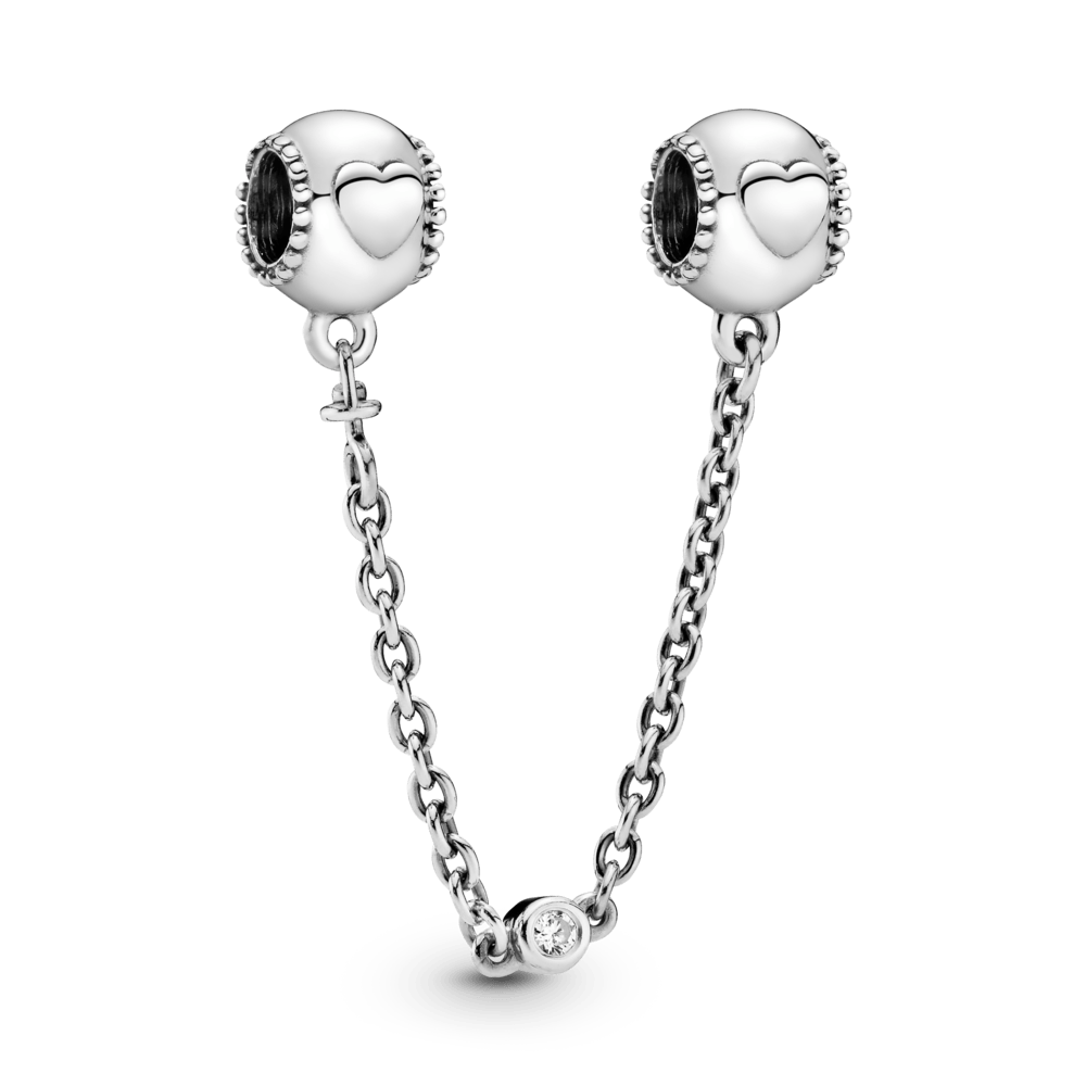 Heart embossed safety chain