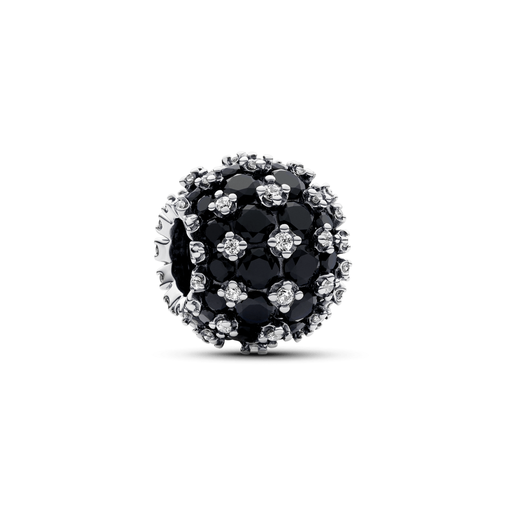 Black sparkling round pavé style pendant