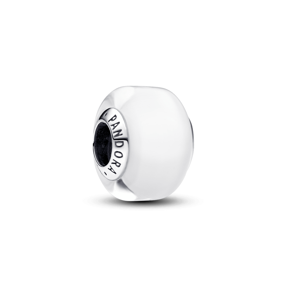 A miniature amulet made of white Murano glass