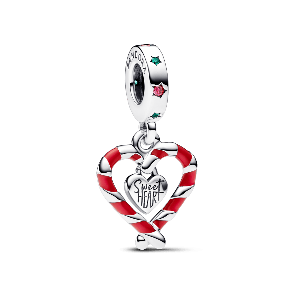 Double heart Christmas candy pendant