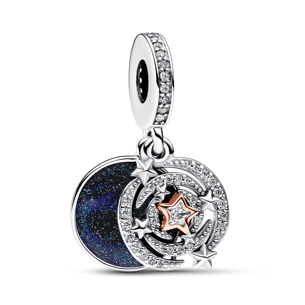 Two-tone double shooting star pendant