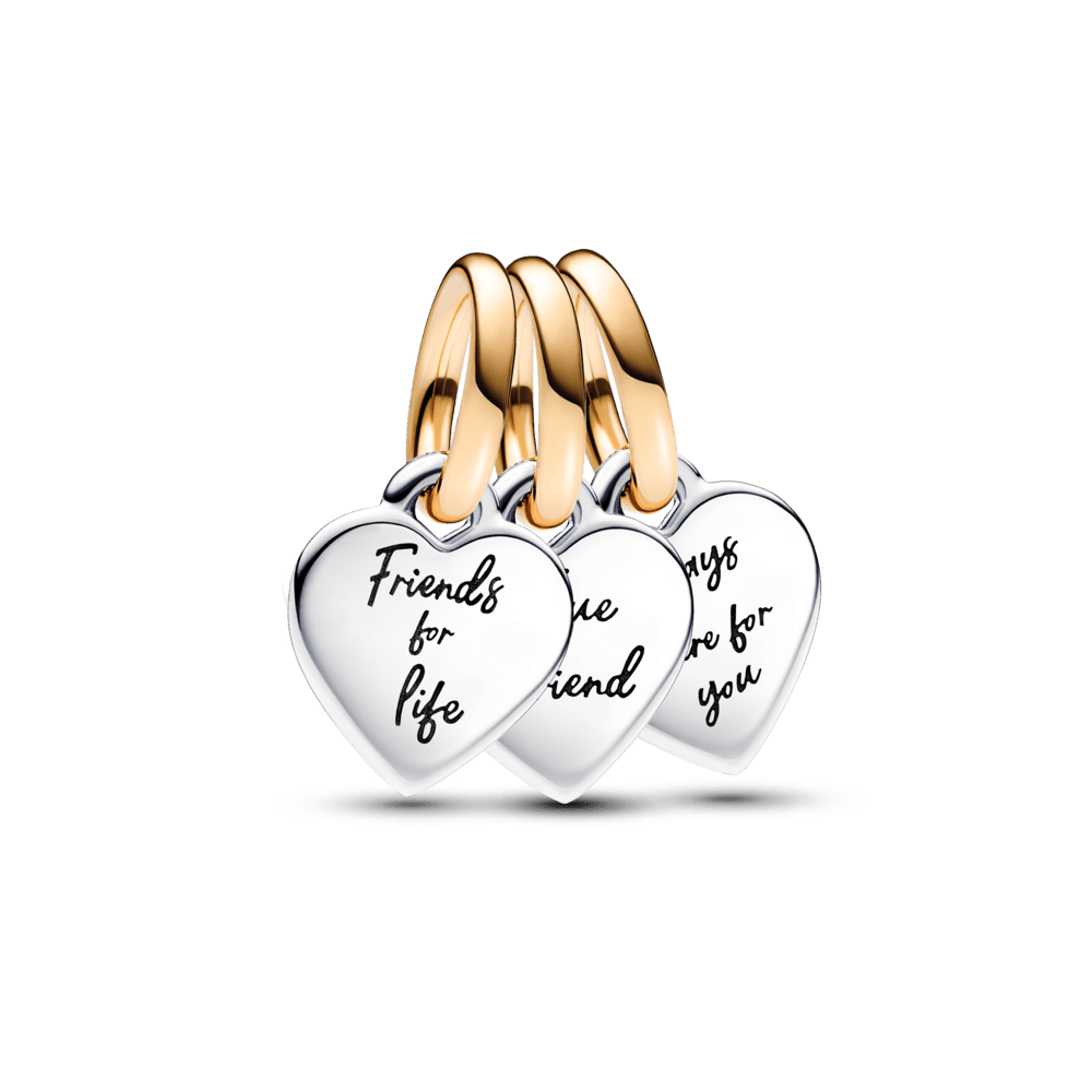 Two-tone Friendship pendant with triple pendant