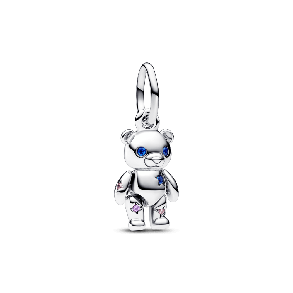 Movable hanging teddy bear amulet