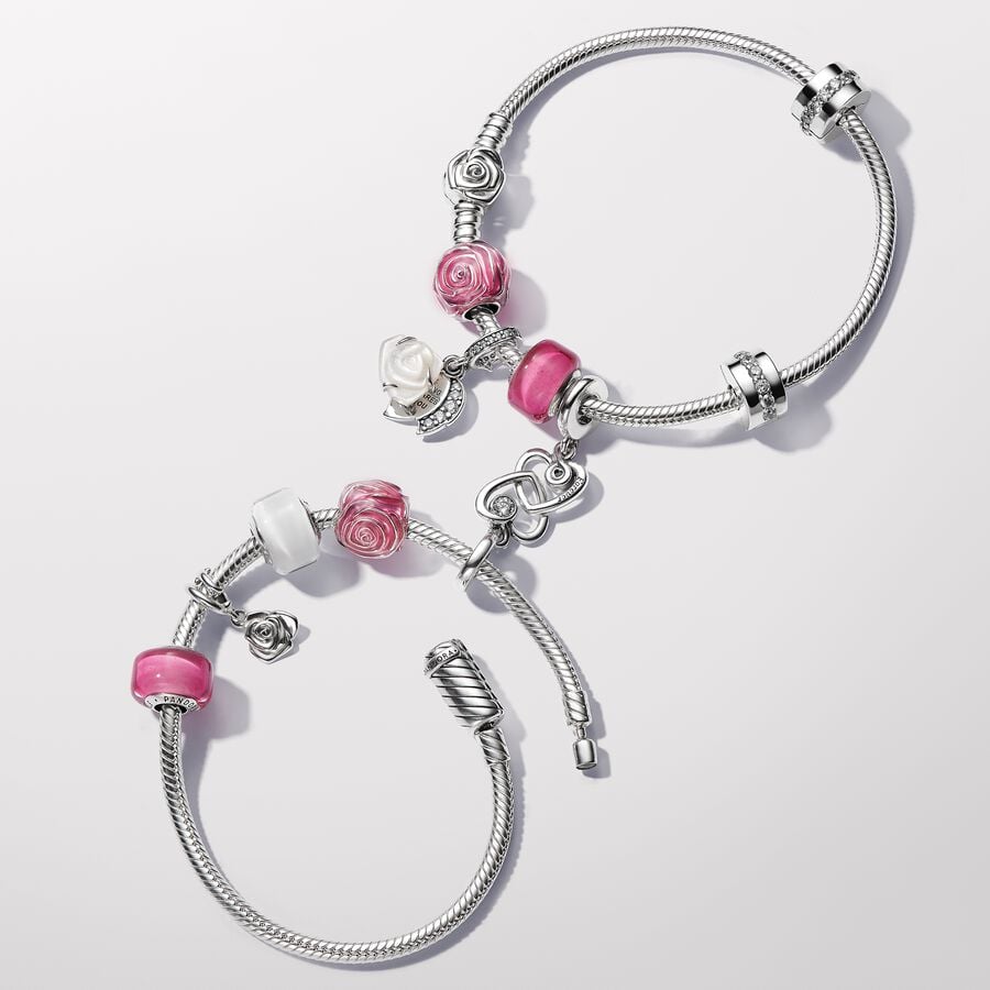Saroch Moments Schlangenarmband mit „Blühender Rose“ Verschluss