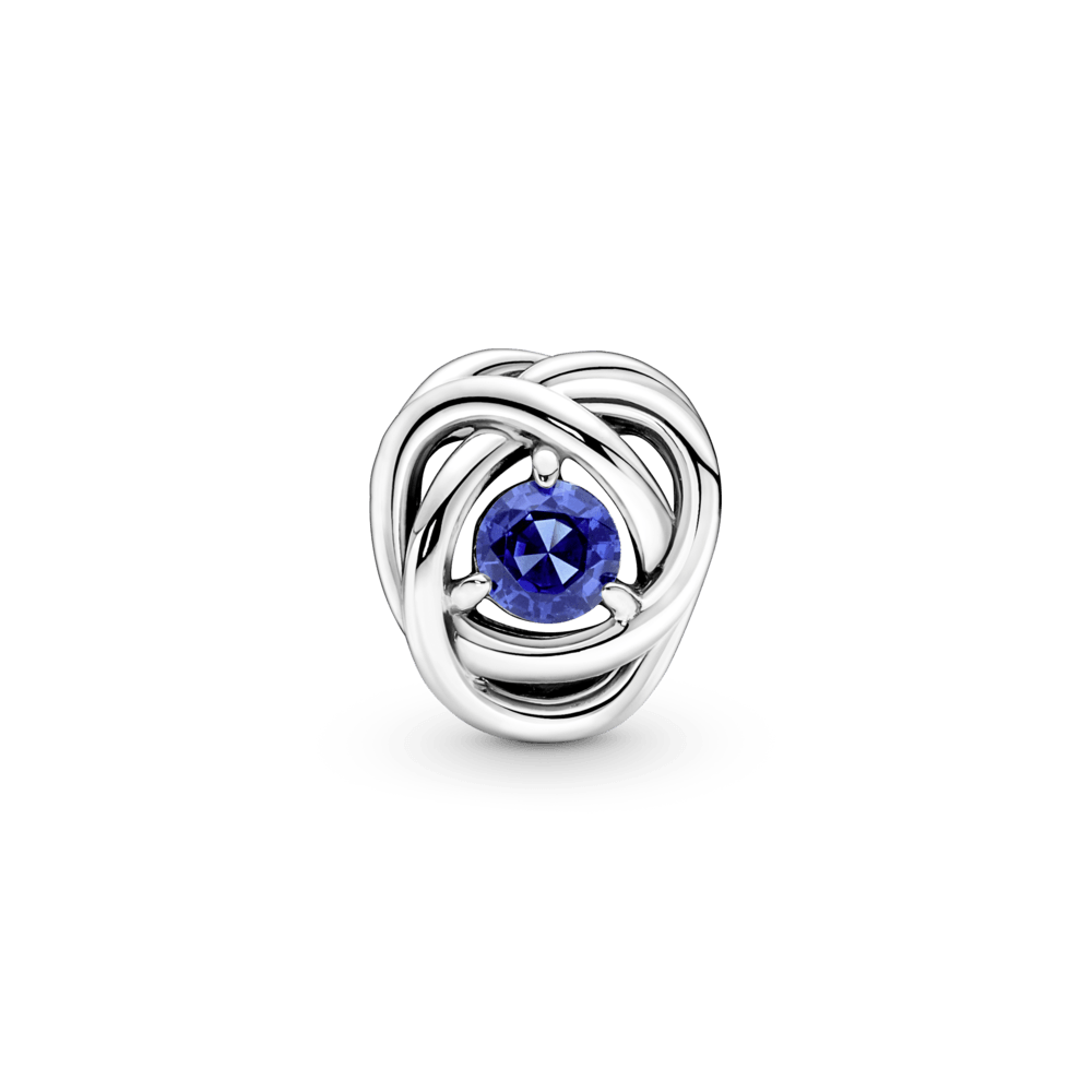 Blue infinity circle amulet