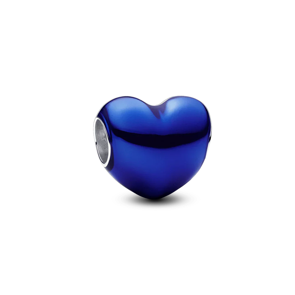 Amulette en forme de cœur bleu en métal