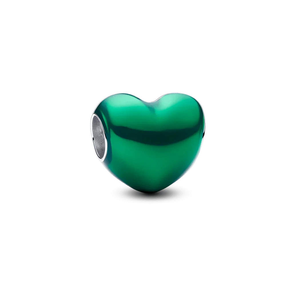 Amulette en forme de cœur en métal vert