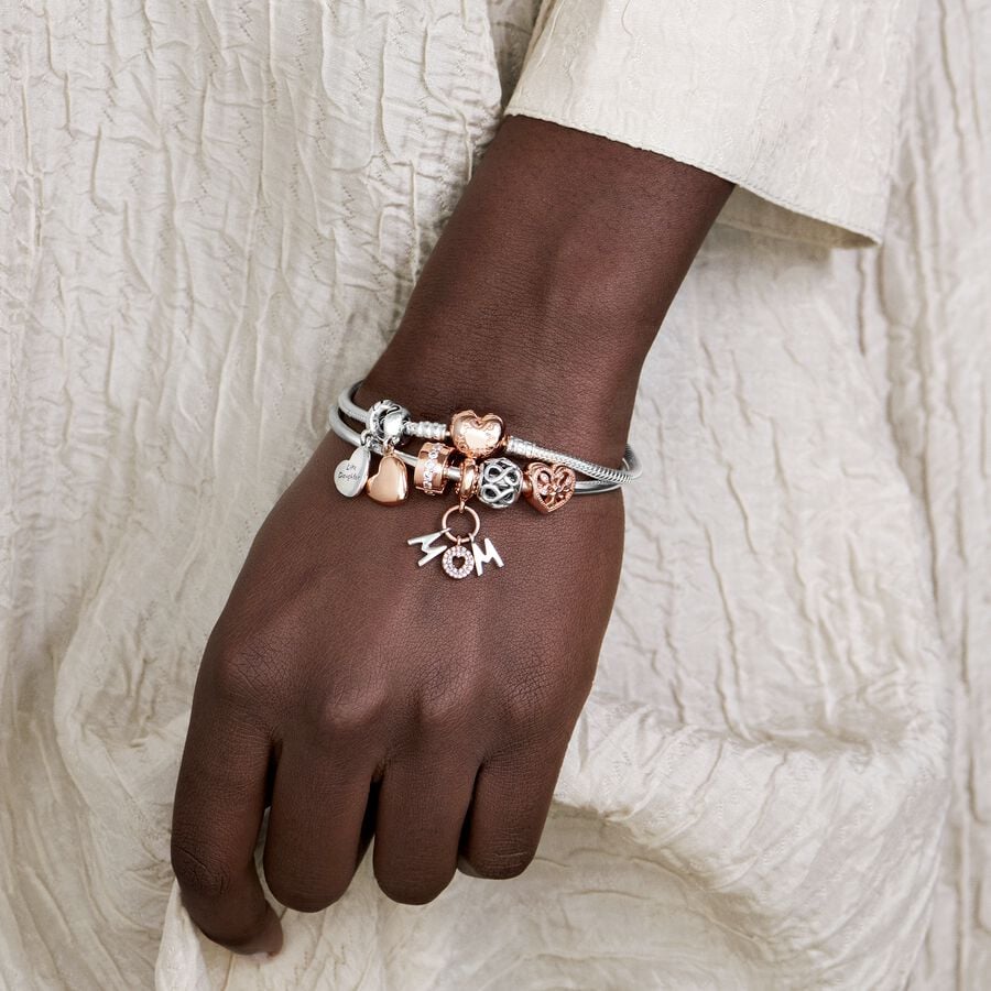 Saroch Moments snake link bracelet with heart clasp