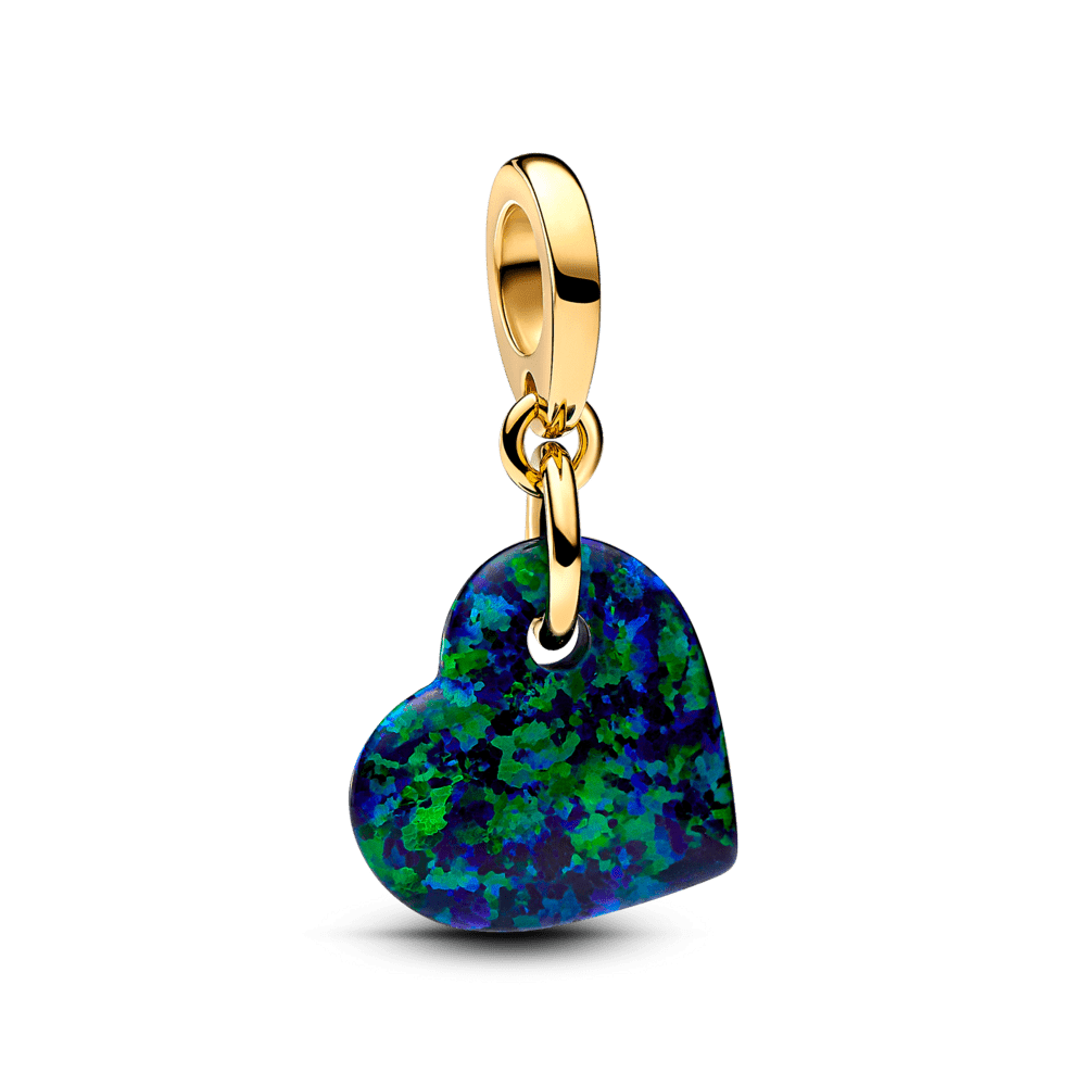 Anhängeramulett mit grünem Herzen