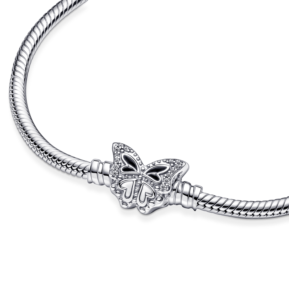 Bracelet chaîne serpent Saroch Moments avec fermoir papillon.