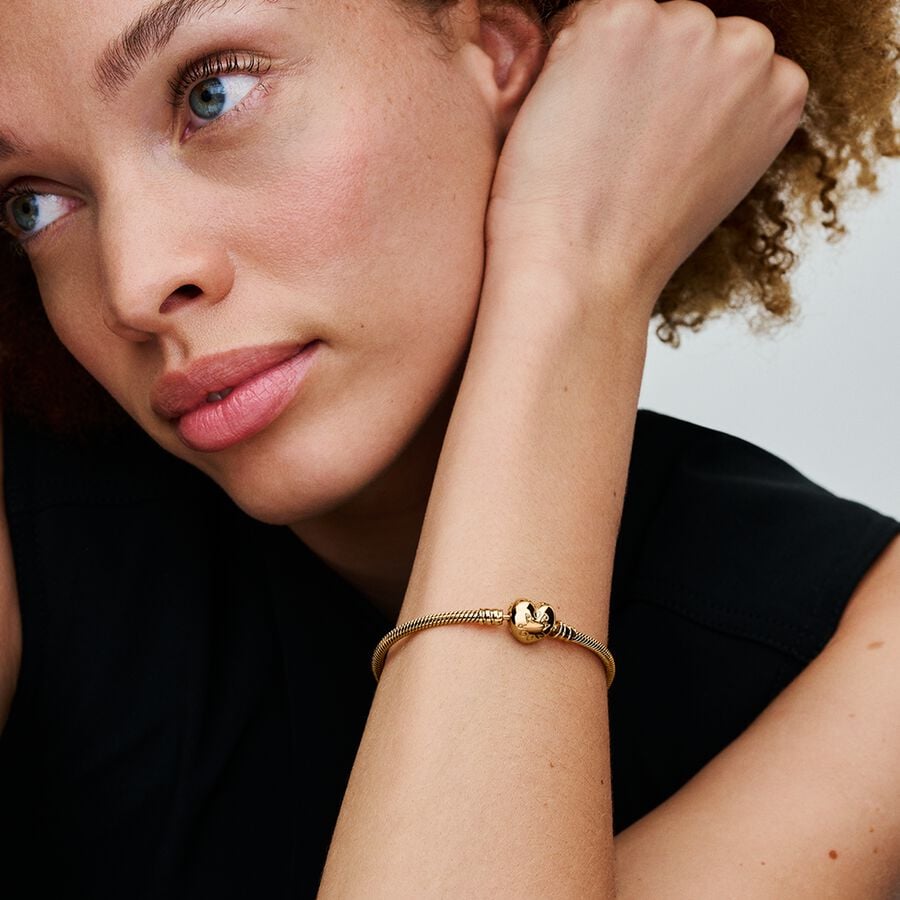 Saroch Moments snake link bracelet with heart clasp