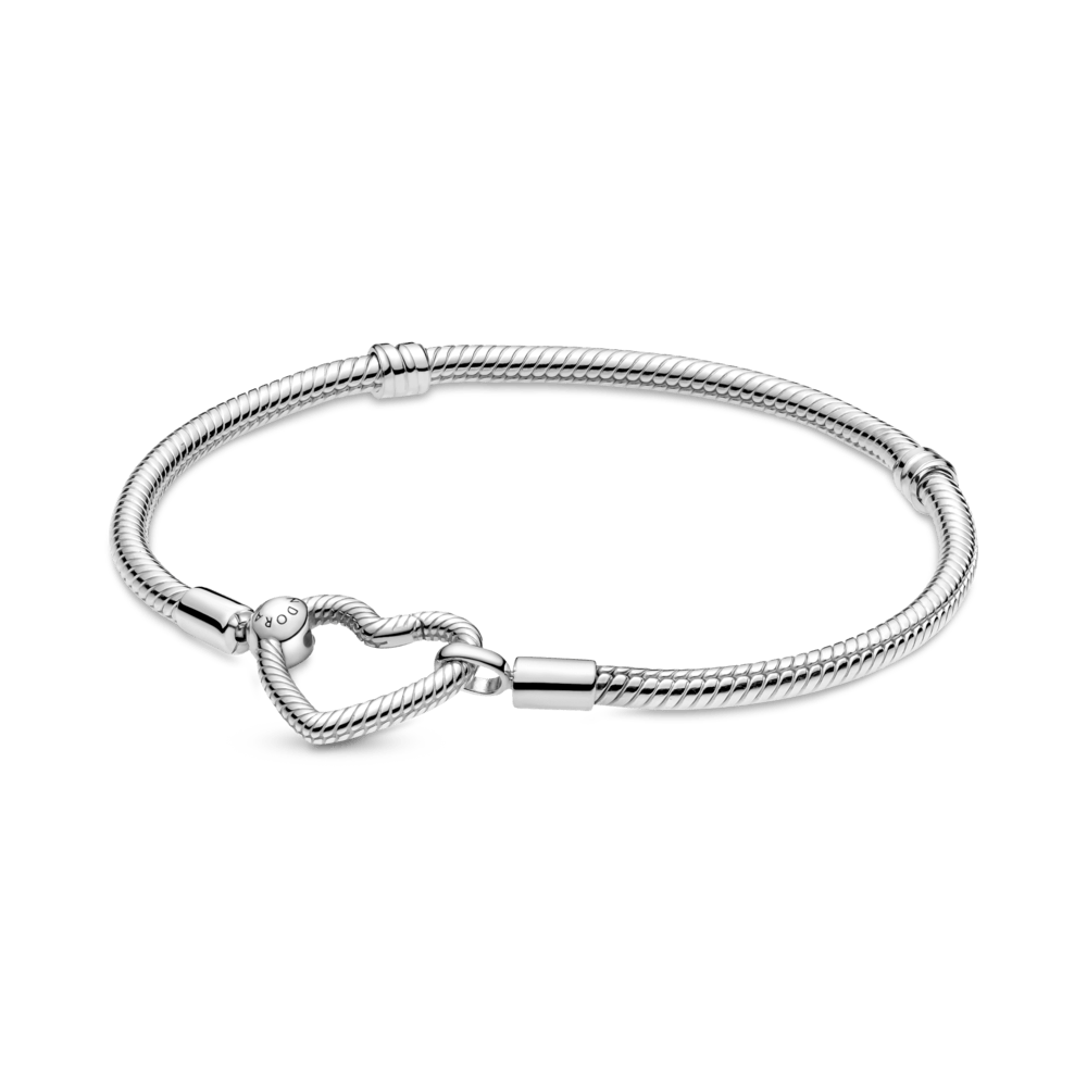 Moments heart-shaped snake chain bracelet