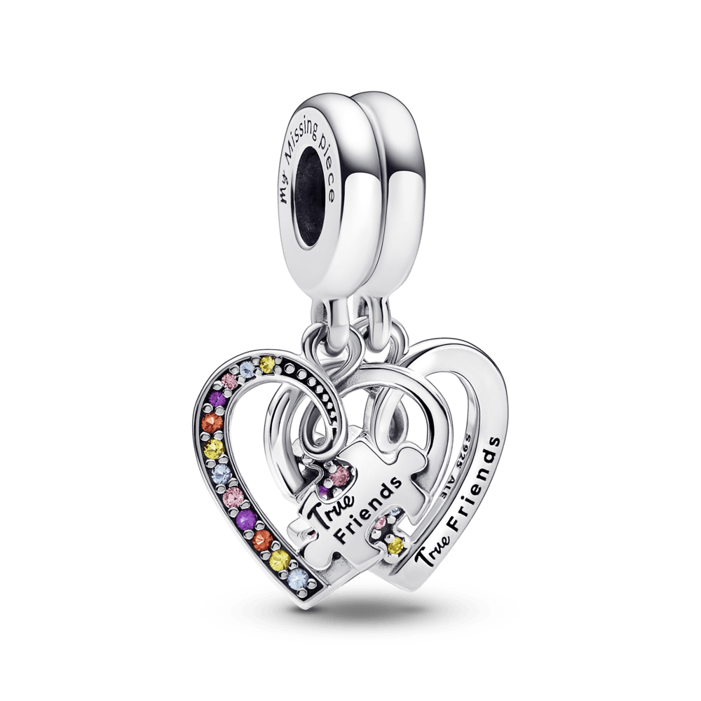 Two-piece heart-shaped friendship pendant amulet