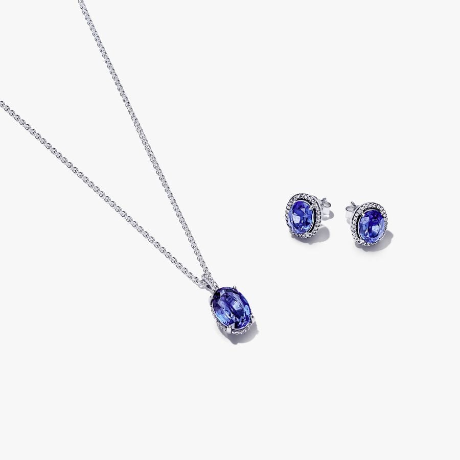 Gift set of silver necklace and earrings