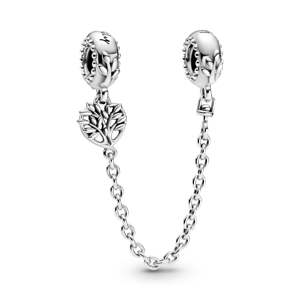 Amulet Heart-shaped Family Tree with Safety Chain