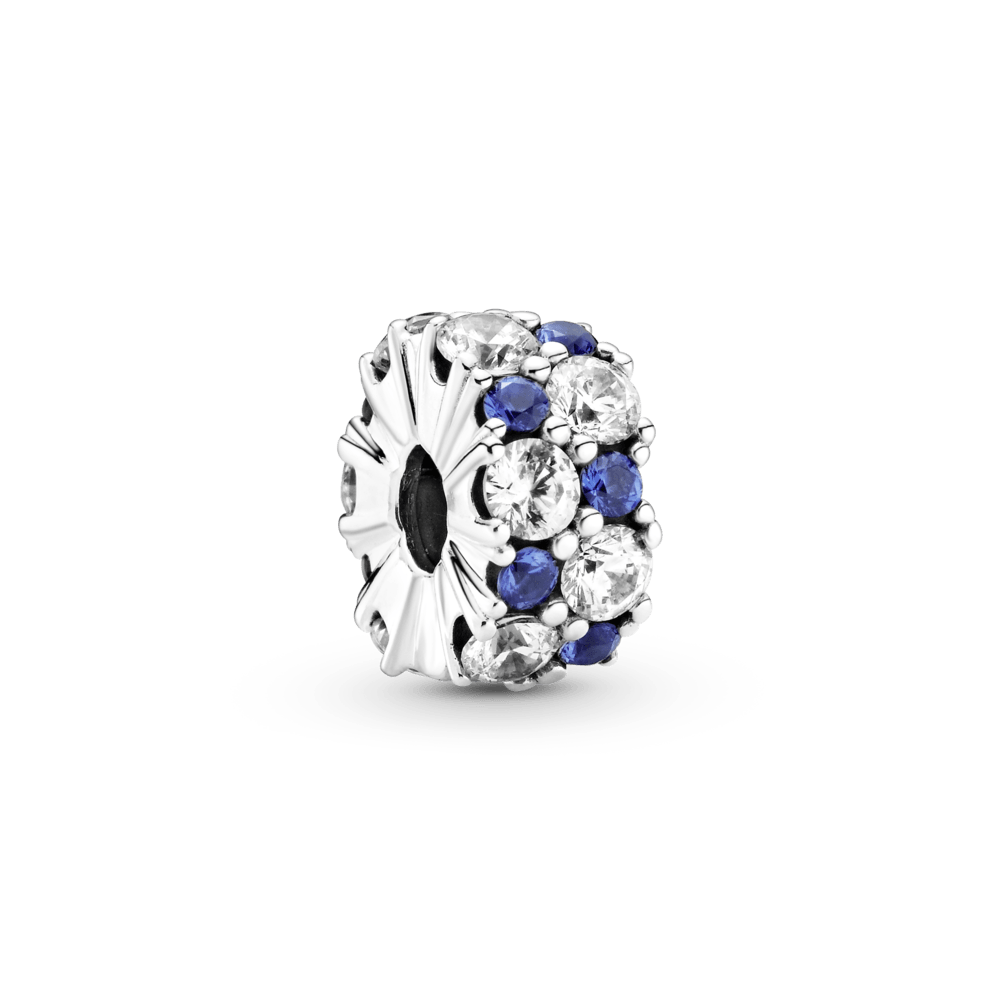 Colorless and blue sparkling unlockable amulet