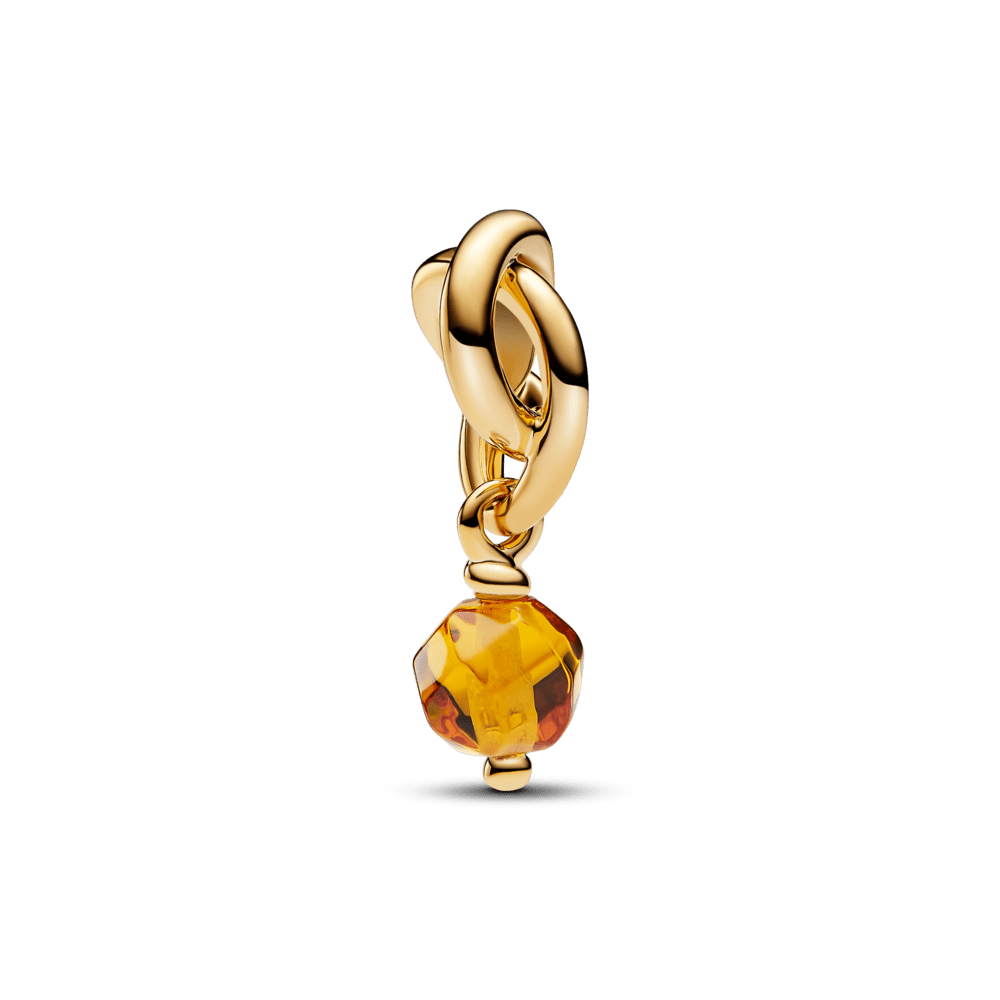 Faceted pendant amulet honey hair infinity symbol