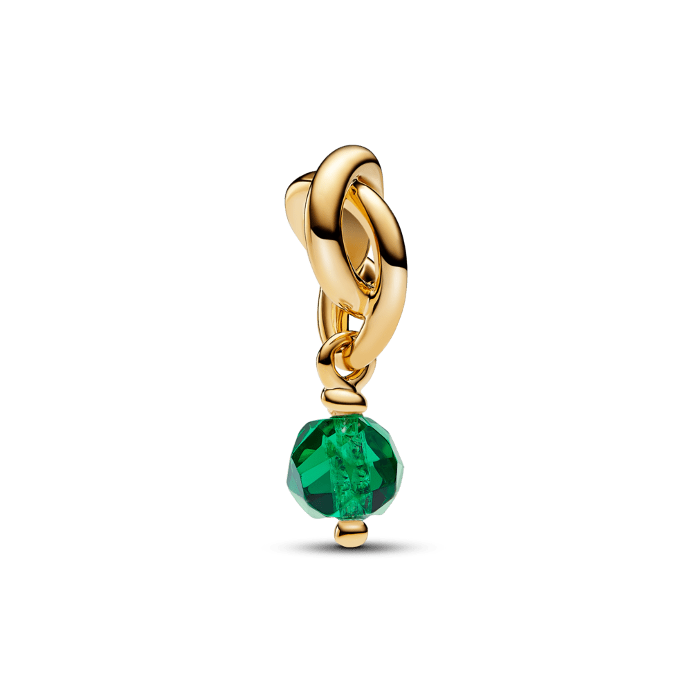 Faceted pendant Green infinity symbol