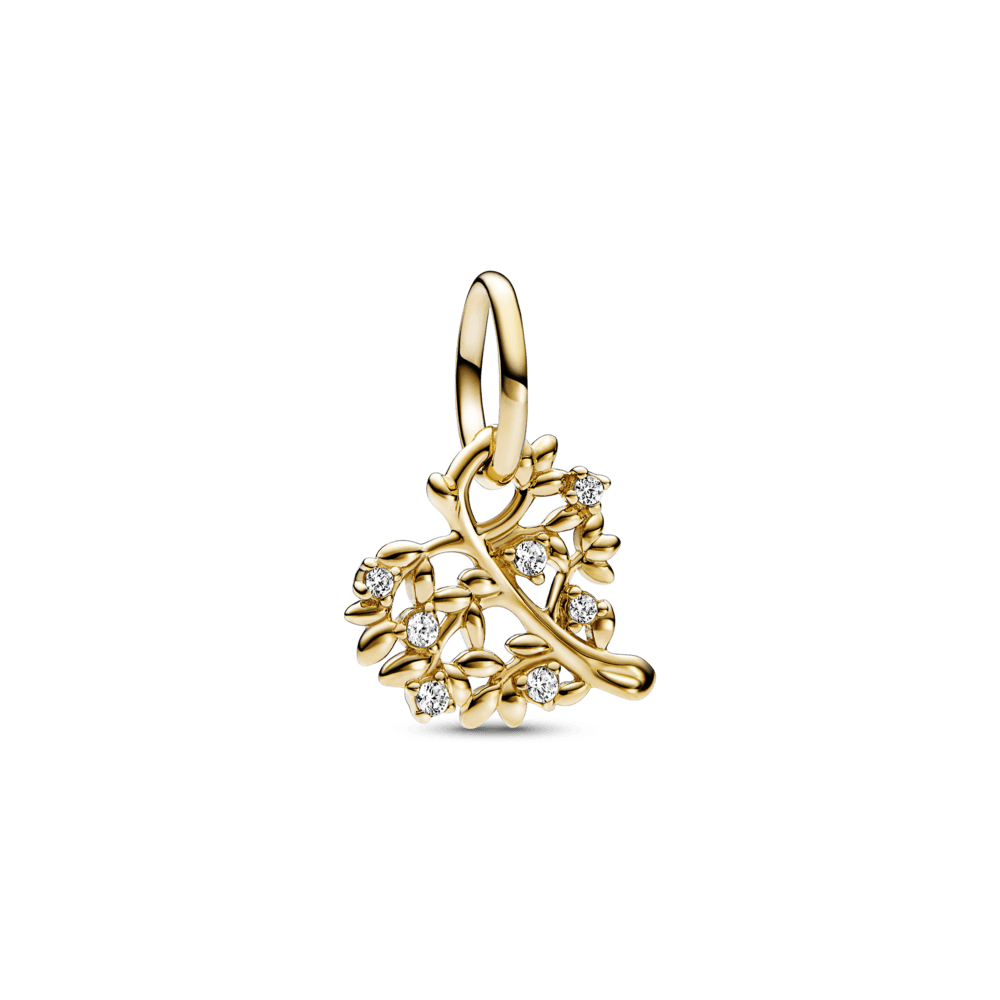 Sparkling heart family tree pendant