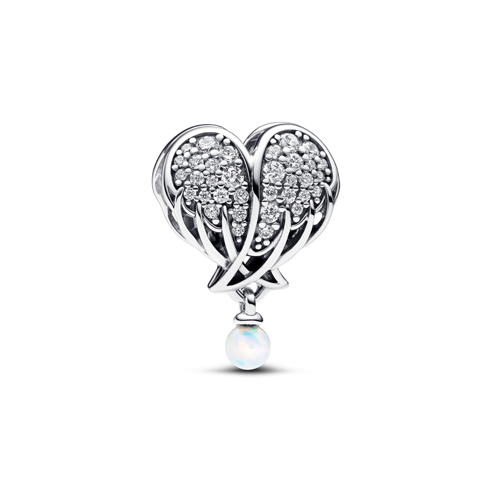Sparkling angel wings and heart pendants