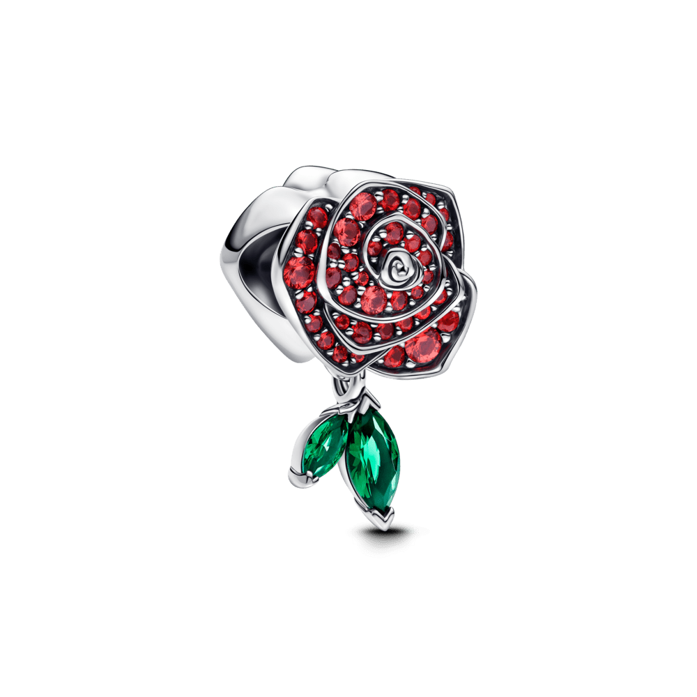 Sparkling pendant blooming rose.