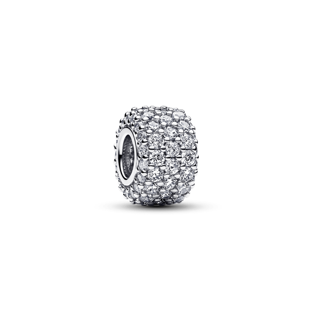 Sparkling three-row pave pendant