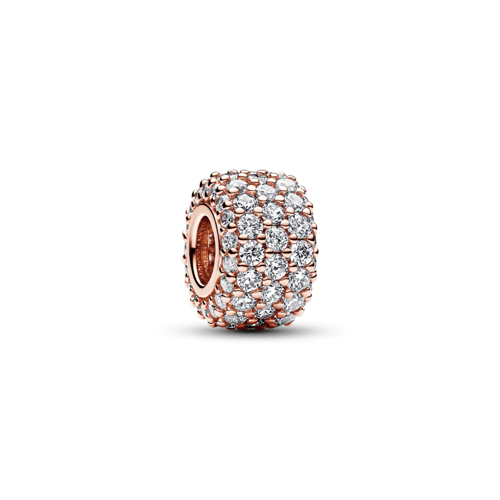 Sparkling three-row pave pendant
