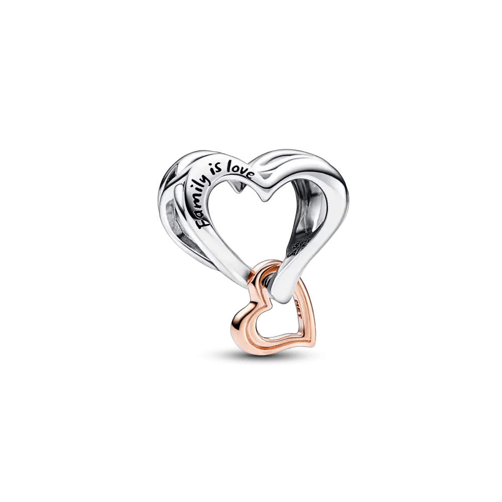Two-tone Lacey Infinity Symbol and Heart amulet