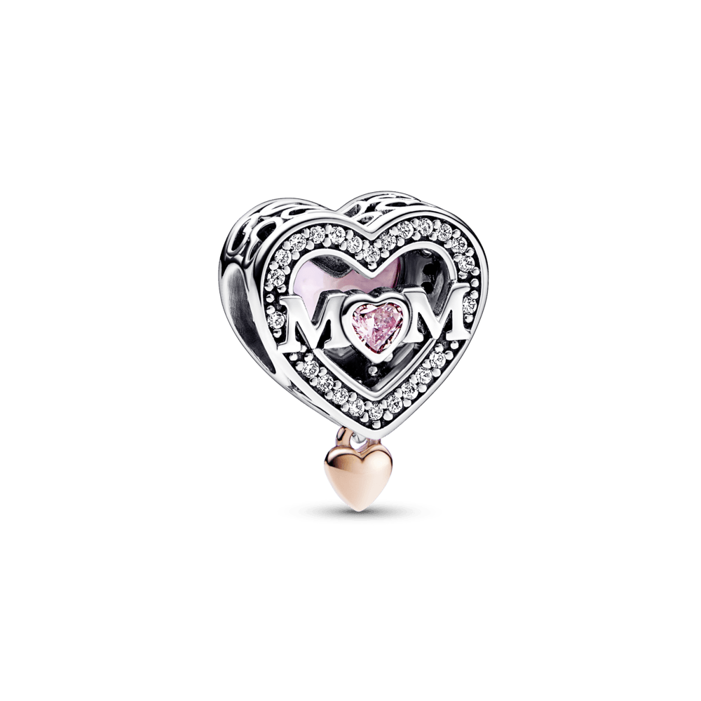 Two-tone Lacey Mother and Heart amulet