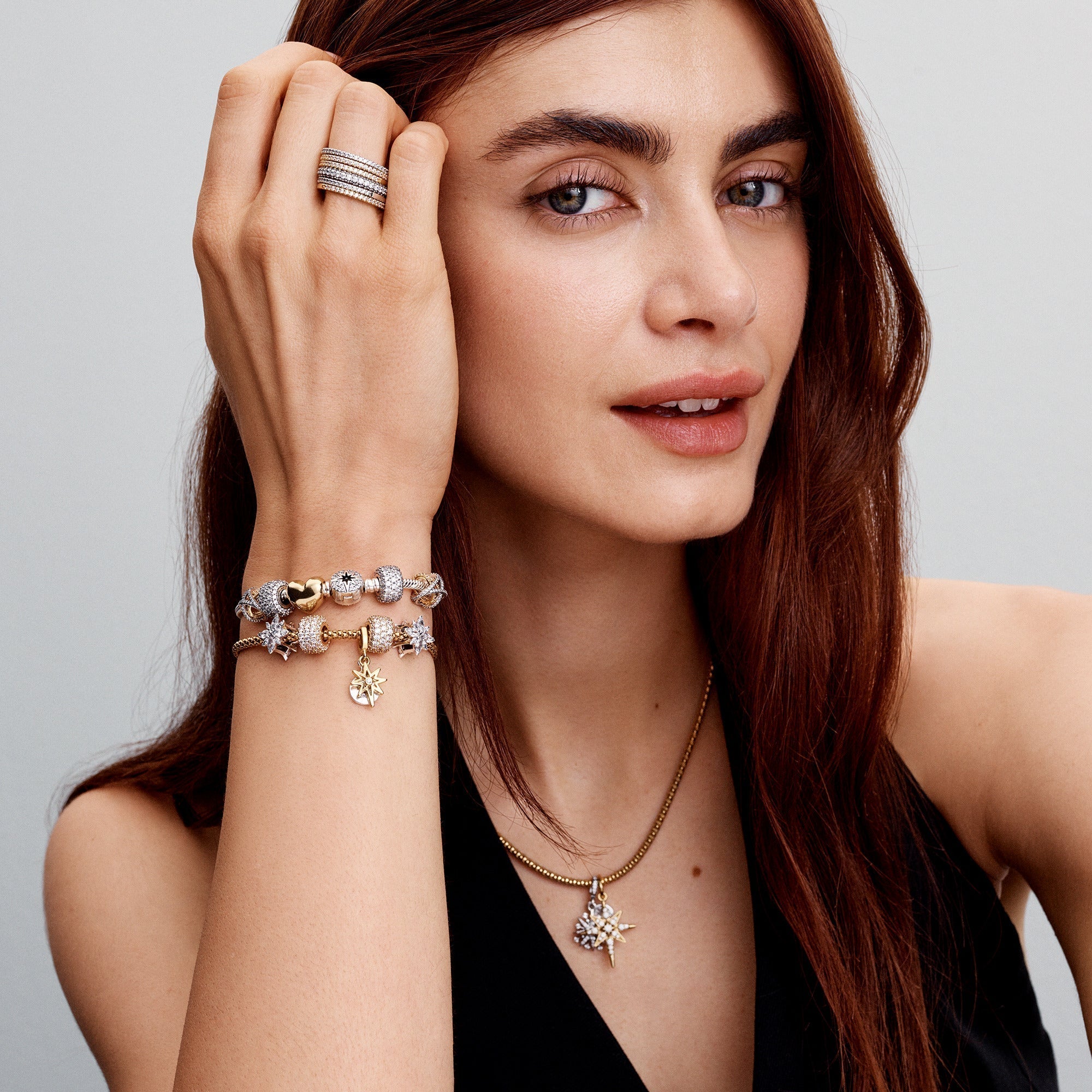 Saroch Moments Schlangenkette-Armband mit Polarstern-Verschluss