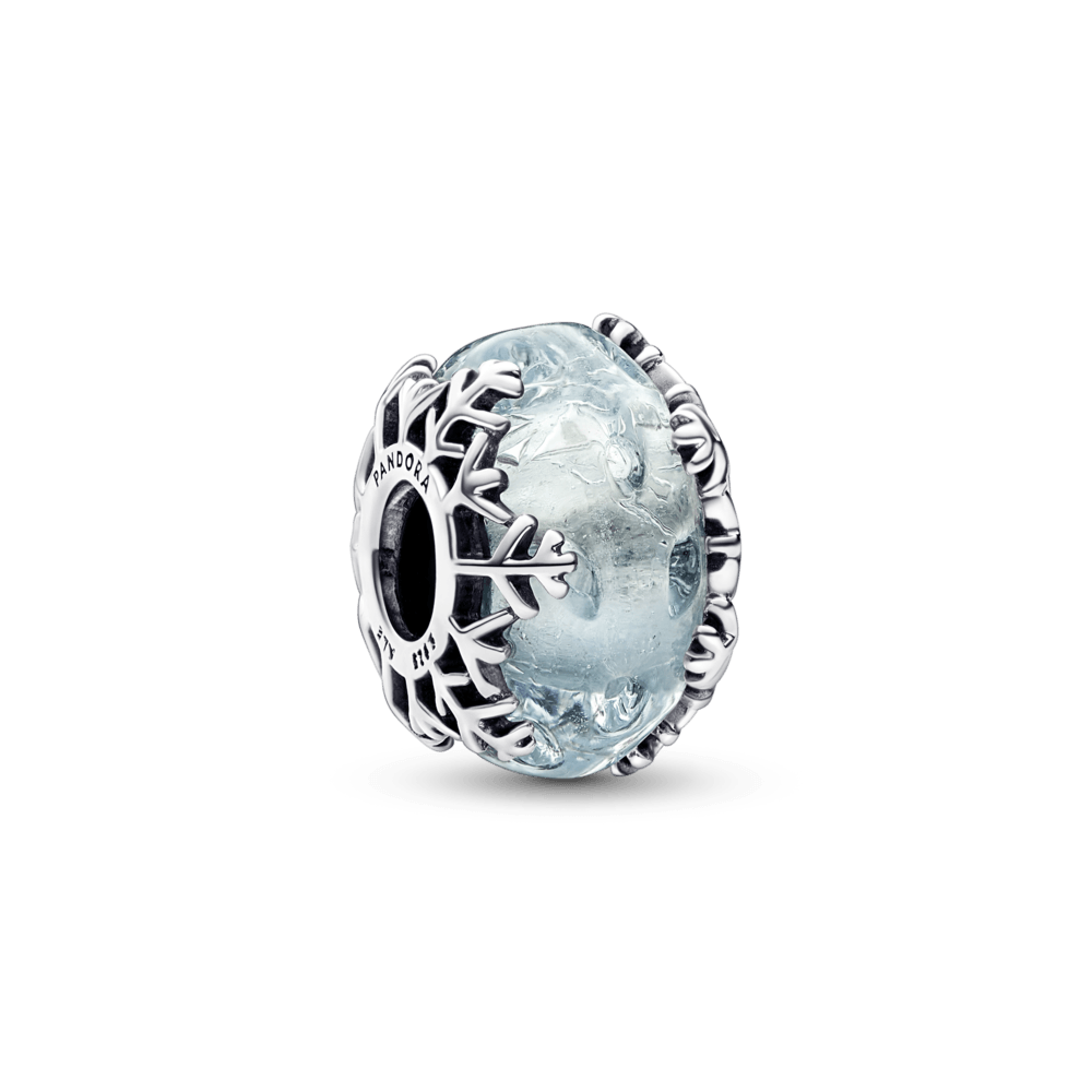 Munaro style winter blue snowflake charm