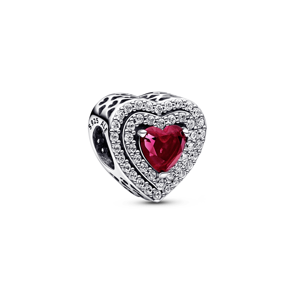 Sparkling multi-tiered heart pendant