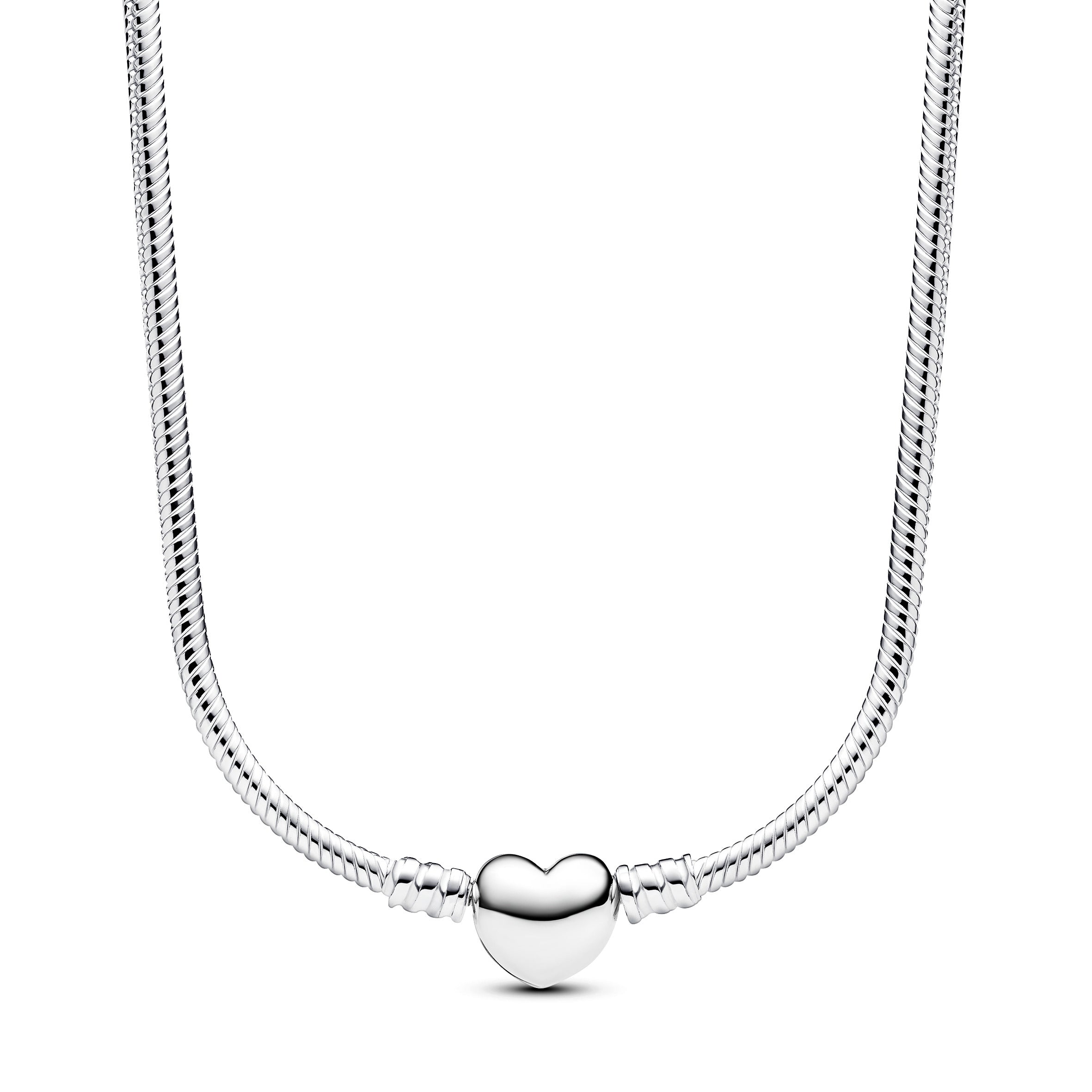 Pandora Moments Snake Link Necklace with Heart Clasp 393091C00