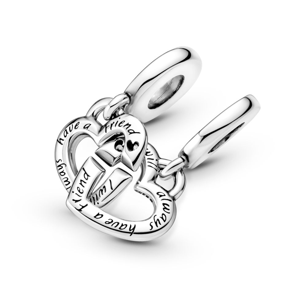 Two-part amulet with connected hearts of the sisters