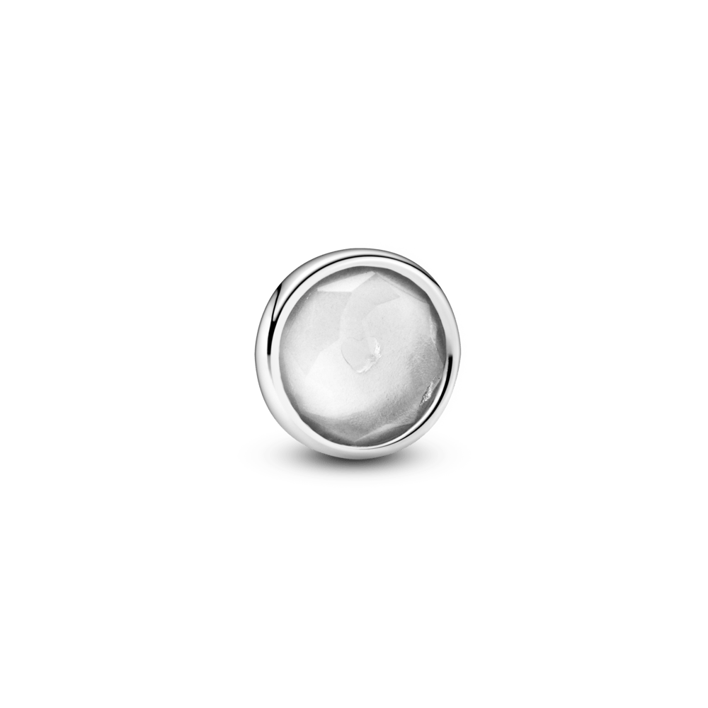 Locket element with transparent April birthstone