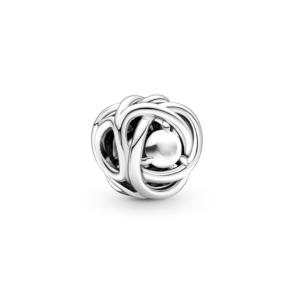 Amulet Juuni with white mother of pearl and infinity symbol