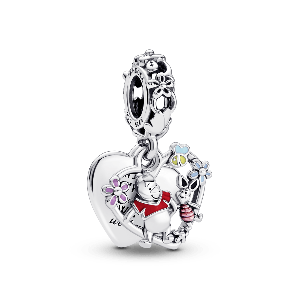 Winnie the Pooh and Piglet two-piece amulet with pendant