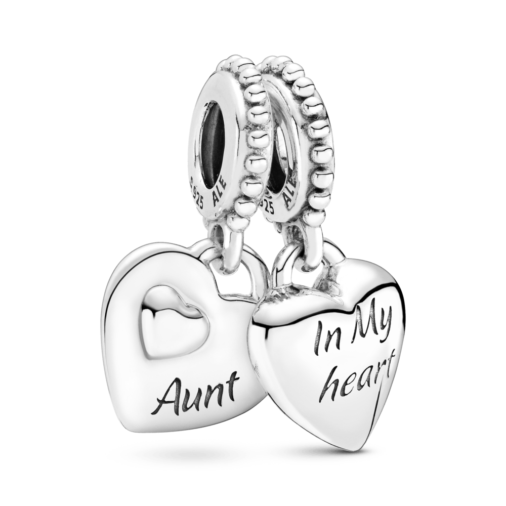 Pendant amulet aunt and niece with split heart