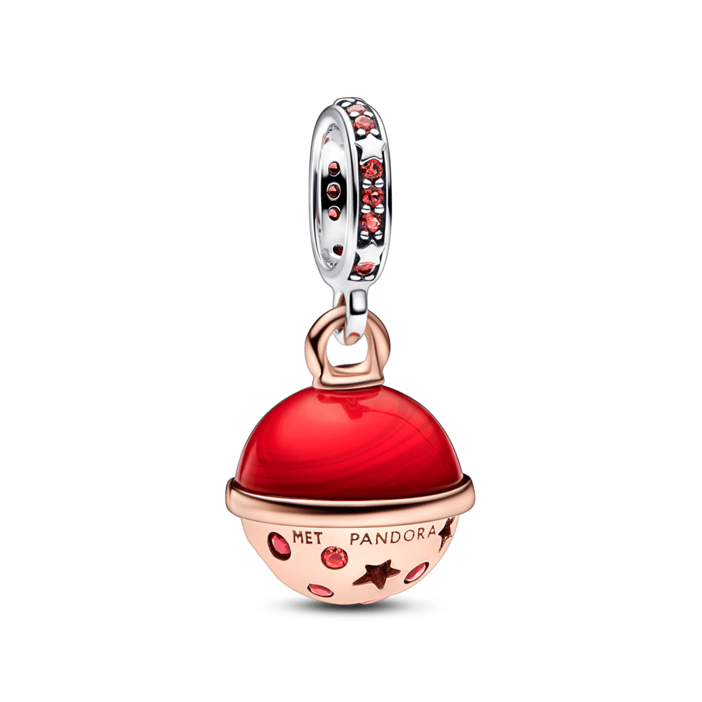 Murano glass and sparkling two-tone Planet Mars pendant