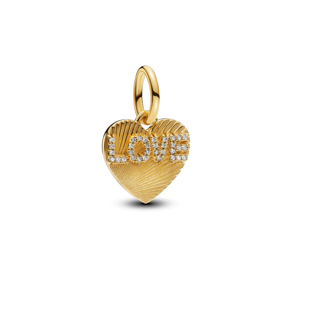 Pendentif gravé en forme de cœur « Amour »