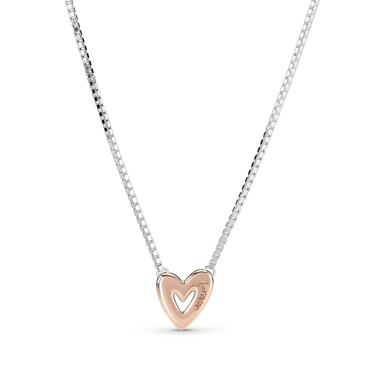 Pandora Sparkling Drawn Heart Necklace 380089C01