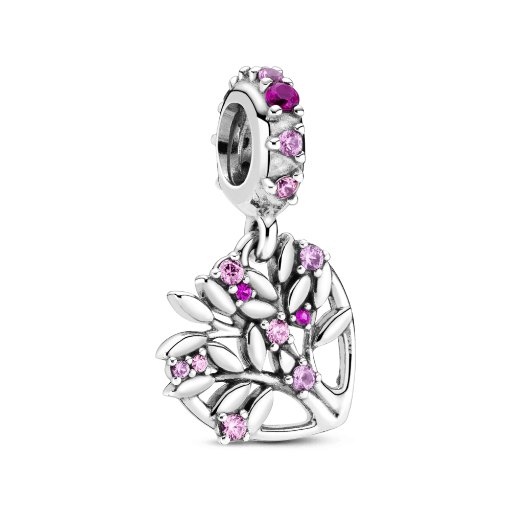 Anhänger-Amulett „Herzförmiger rosa Stammbaum“
