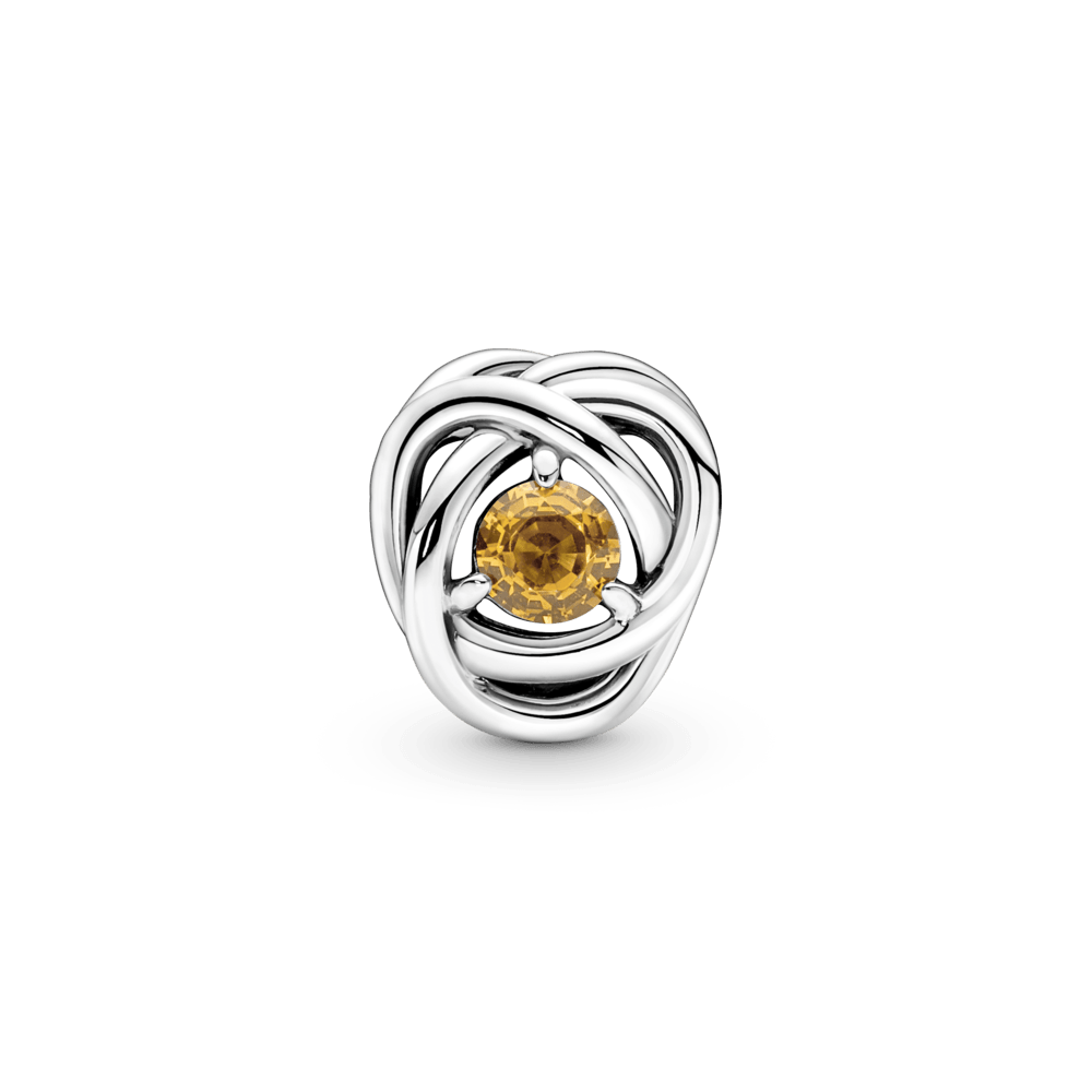 Amulet honey colored infinity circle
