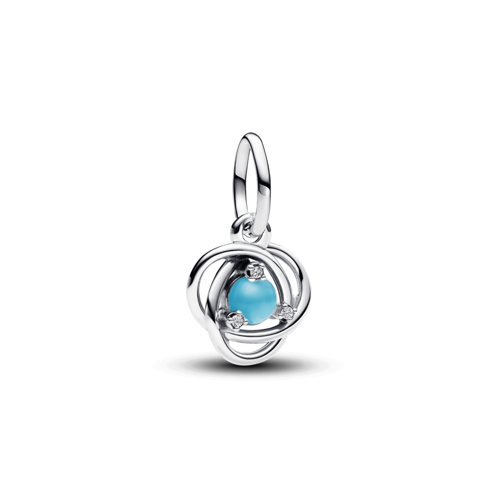 Pendant amulet turquoise blue infinity symbol