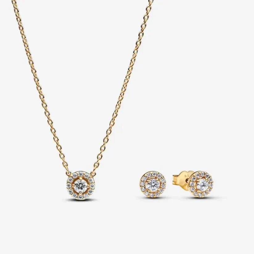 Gold plated necklace and earrings gift set